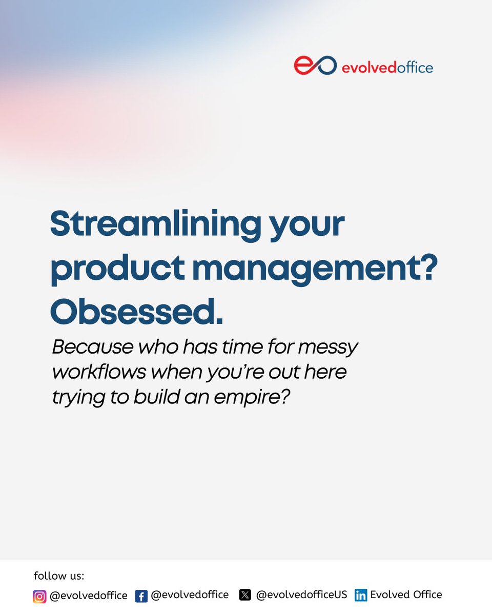 EvolvedOfficeUS's tweet image. Is managing your product catalog your 13th reason? Babe, streamline it. 

Our Product Catalog Feed makes organizing products stress-free, so you can secure the bag without the breakdowns.

#EvolvedOffice #GetEvolved #JustOnePlatform #EO4EO #WorkSmarterNotHarder