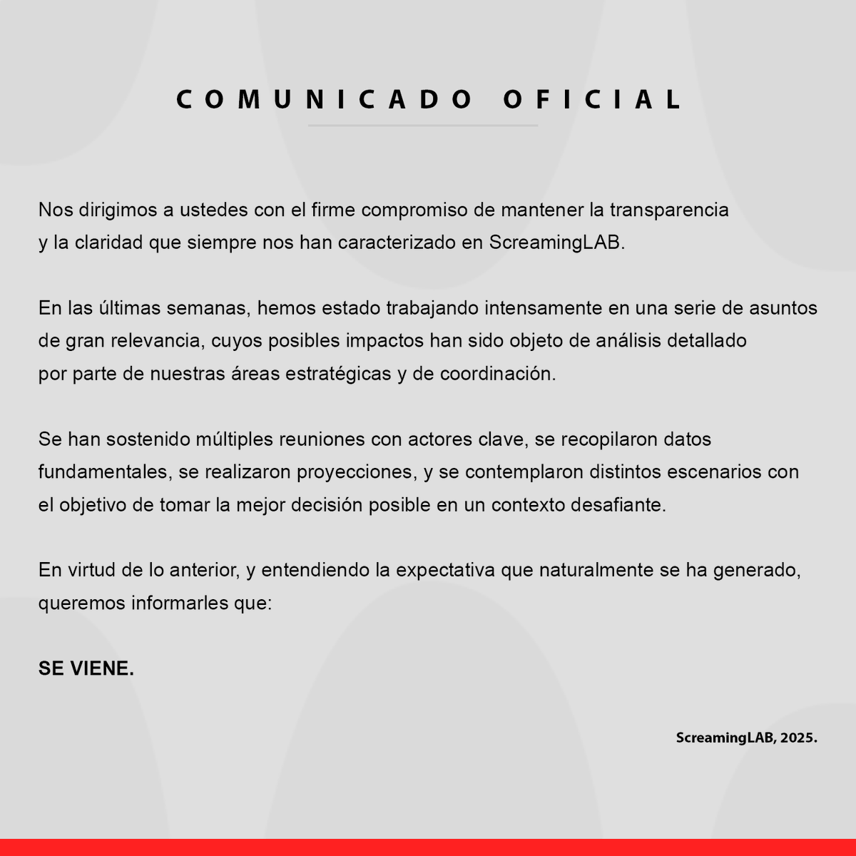 🚨 Comunicado Oficial