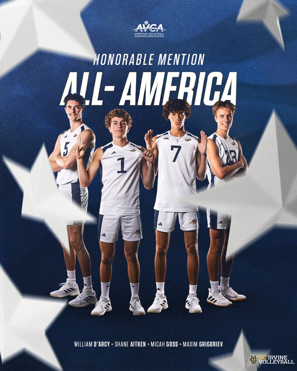National Honors 👏

William D'Arcy, Shane Aitken, Micah Goss, and Maxim Grigoriev have been named AVCA All-America Honorable Mentions! Congratulations!!

#TogetherWeZot | #RipEm