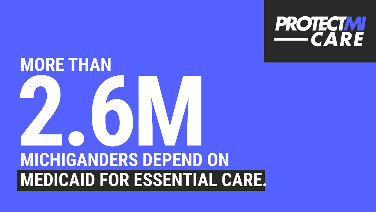 Cutting Medicaid = putting 2.6 million Michiganders at risk. This is life-or-death. 

Tell Congress: Protect MI Care. Say NO to Medicaid cuts: protectmicare.org/take-action/