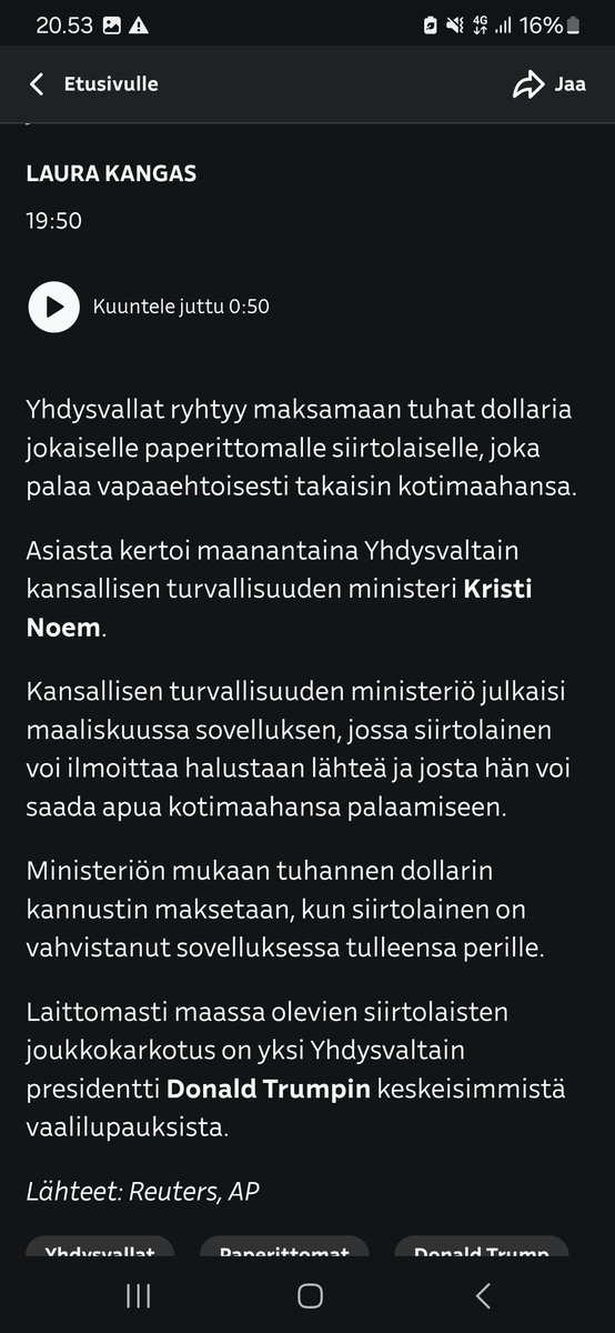 "Yhdysvallat alkaa maksaa paperittomille siirtolaisille", otsikoi ja kertoo Yle.

Vasta viimeisessä kappaleessa mainitaan, mistä on oikeasti kyse: LAITTOMASTA siirtolaisuudesta ja laittomasta maassaolosta.

Sietämätöntä, että jopa verovaroin viljellään "paperiton"-sumutustermiä!