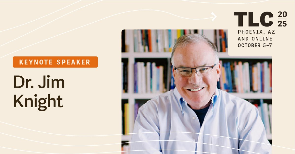Instructional Coaching Group (@coachingpd) on Twitter photo Introducing our first #TLC2025 keynote speaker: Dr. Jim Knight!
<a href="/jimknight99/">Jim Knight 🇺🇦</a> is the Founder of ICG & a research associate at <a href="/KUCRL/">KU Center for Research on Learning (KUCRL)</a>. He has spent 25+ years studying professional learning & #instructionalcoaching.
View all #TLC2025 keynotes: ow.ly/hoXM50VmwGq Introducing our first #TLC2025 keynote speaker: Dr. Jim Knight!
<a href="/jimknight99/">Jim Knight 🇺🇦</a> is the Founder of ICG & a research associate at <a href="/KUCRL/">KU Center for Research on Learning (KUCRL)</a>. He has spent 25+ years studying professional learning & #instructionalcoaching.
View all #TLC2025 keynotes: ow.ly/hoXM50VmwGq