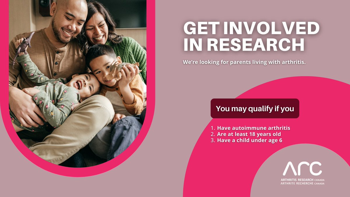 Arthritis Research Canada (@arthritis_arc) on Twitter photo 📣 New study seeks participants: <a href="/Arthritis_ARC/">Arthritis Research Canada</a> is examining how autoimmune #arthritis impacts the #MentalHealth of new parents. You can help researchers find answers. Get involved today: ow.ly/URYa50VK09n <a href="/DCLab_RI_MUHC/">Da Costa Lab</a> <a href="/maryadevera/">Dr Mary Abigail De Vera 🇨🇦🇵🇭</a> #ArthritisResearch 📣 New study seeks participants: <a href="/Arthritis_ARC/">Arthritis Research Canada</a> is examining how autoimmune #arthritis impacts the #MentalHealth of new parents. You can help researchers find answers. Get involved today: ow.ly/URYa50VK09n <a href="/DCLab_RI_MUHC/">Da Costa Lab</a> <a href="/maryadevera/">Dr Mary Abigail De Vera 🇨🇦🇵🇭</a> #ArthritisResearch
