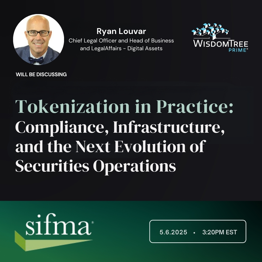 WisdomTree PrimeĀ® (@wisdomtreeprime) on Twitter photo Tokenized assets are scaling fastāand the market must evolve with them.
At #SIFMAOps2025, <a href="/Ryan_Louvar/">Ryan Louvar | WisdomTree</a>, Paul Wong (<a href="/StellarOrg/">Stellar | EthCC Cannes š</a>), and Dan Doney (<a href="/The_DTCC/">DTCC</a>) will discuss how real-world deployment of tokenization demands new:
ā
Regulation
ā
Custody models
ā
Infrastructure Tokenized assets are scaling fastāand the market must evolve with them.
At #SIFMAOps2025, <a href="/Ryan_Louvar/">Ryan Louvar | WisdomTree</a>, Paul Wong (<a href="/StellarOrg/">Stellar | EthCC Cannes š</a>), and Dan Doney (<a href="/The_DTCC/">DTCC</a>) will discuss how real-world deployment of tokenization demands new:
ā
Regulation
ā
Custody models
ā
Infrastructure
