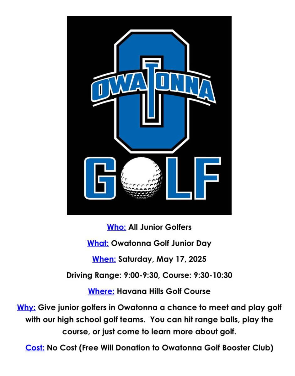 Attention all Junior Golfer!!!