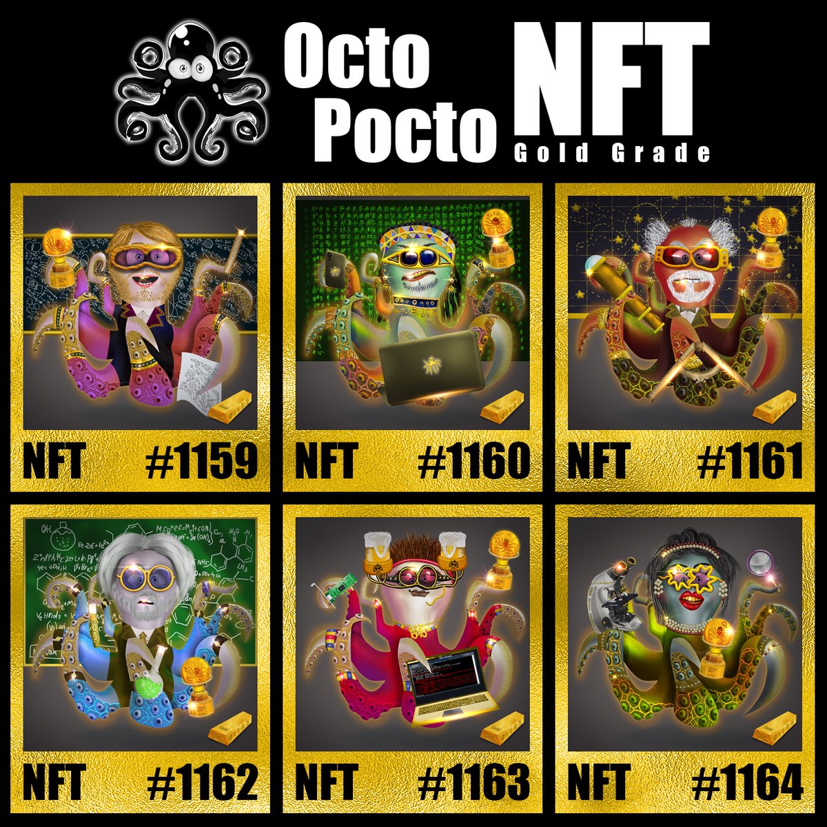 OCTOPOCTONFTS's tweet photo. Gold Grade NFTs available NOW!!
Group 65
Tier 17
General Trait: Knowledge/Education
Gold grade (Prt1) alone is exclusive to 540 NFTs, now available to MINT & OWN @ TIER 17- https://t.co/5drleq8XPT
#NFT #NFTCommunity #NFTHODL #OpenSea #mintnft #Octo #education #knowledge https://t.co/HmBcM2HUgW