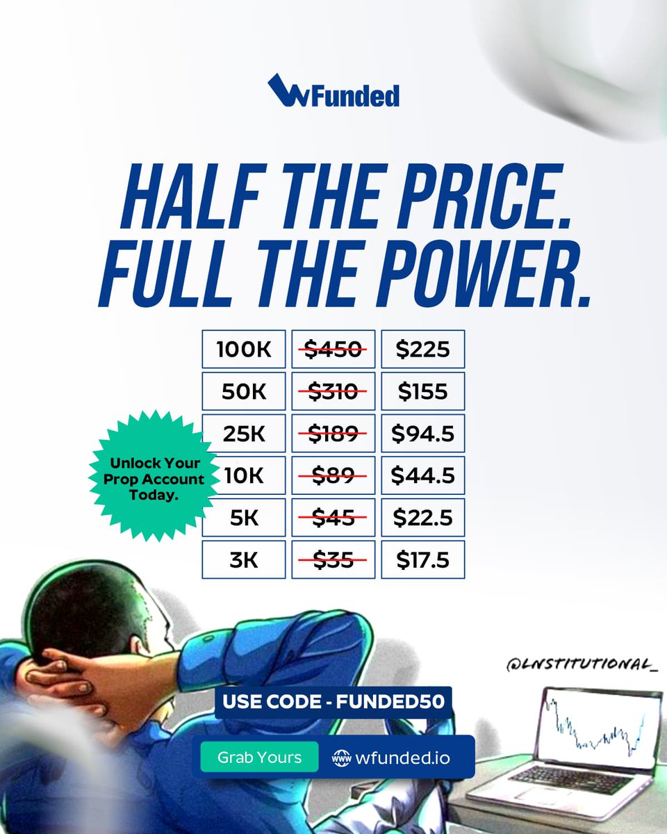"You need $10,000+ to start trading seriously."
✅ FALSE!

What if I told you that with just $17-$225, you could be trading a $3,000 - $100,000 funded account starting today? 

🔥 <a href="/WfundedHQ/">WFunded</a> is currently offering a MASSIVE 50% DISCOUNT on all account sizes‼️That’s right, you get