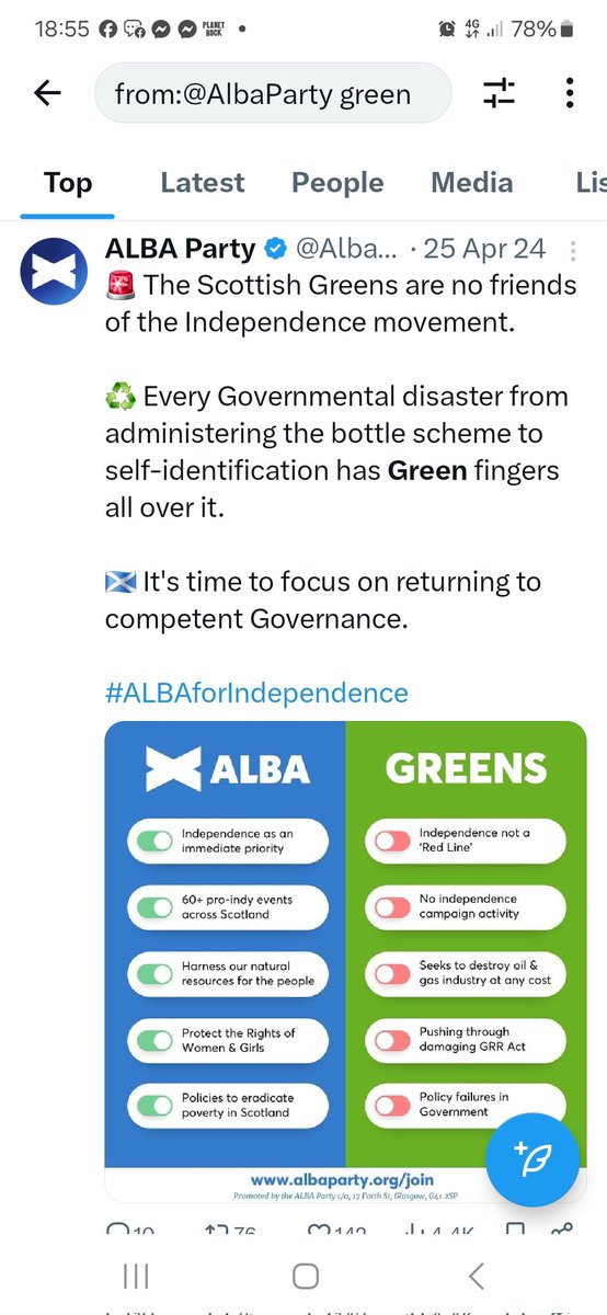 IndyBlone 🏴Extremist🏴 (@rufusmama666) on Twitter photo <a href="/robertreidALBA/">Robert Reid</a> A year ago Abla were calling the Green Party "no friends of the Independence movement".
What's changed? <a href="/robertreidALBA/">Robert Reid</a> A year ago Abla were calling the Green Party "no friends of the Independence movement".
What's changed?