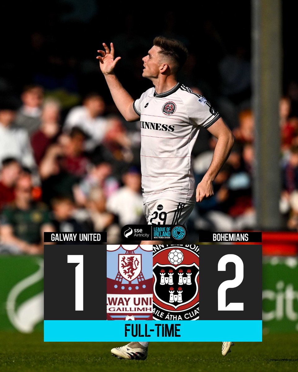 LeagueofIreland's tweet photo. Two goals from Seán Grehan complete another dramatic comeback for Bohemians! 🔴⚫ https://t.co/ENqlkKXi1d