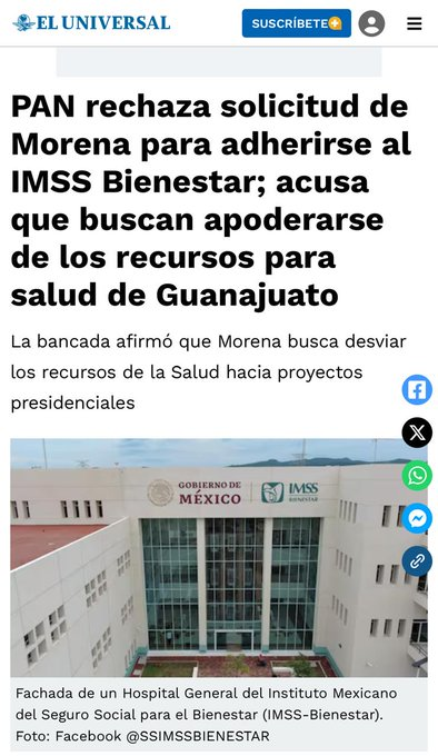 JovianFalmar's tweet photo. Se ha comprobado que el sistema de Salud de Guanajuato es mil veces mejor que el IMSS-Bienestar, pero Morena insiste en que sea entregado al Federal

Para qué? para que lo destruyan y usen el presupuesto en campañas en lugar de atender la salud de la gente?

Están locos https://t.co/lbfKGLDCOg
