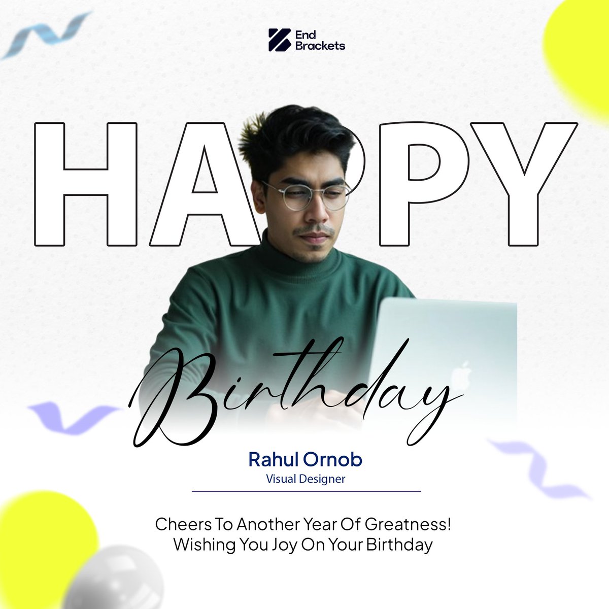 endbrackets's tweet photo. Wishing a colorful birthday to our visual identity genius! 
Your style speaks louder than words. Here's to more aesthetic triumphs! ✨📸

#endbrackets https://t.co/0Rlng597l3