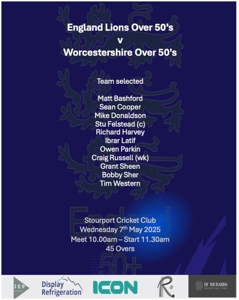 CountiesEngland's tweet photo. England Lions 🦁 ⁦@StourportCC⁩ Pop along on Wednesday for refreshment  &amp; some good cricket ⁦@MCCOfficial⁩ ⁦@TheBarmyArmy⁩ ⁦@seniors_50⁩ ⁦@Over50sC⁩ ⁦@Over50s_2ndXI⁩ ⁦@Essex_Over_50s⁩ ⁦@iconsportsuk⁩ # ⁦@ECB_cricket⁩ https://t.co/KCurCnaVxu