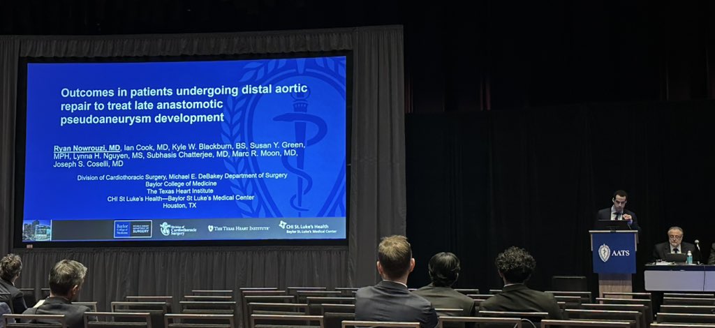BCM Cardiothoracic Surgery Residency (@bcm_ctsurgery) on Twitter photo Congratulations to our PGY2 integrated resident <a href="/ryannowrouzi/">Ryan Nowrouzi</a> on his oral presentation on anastomotic pseudoaneurysms at @AATS. A rising ⭐️! <a href="/AATSHQ/">AATS</a> <a href="/JCoselli_MD/">Joseph Coselli, MD</a> <a href="/green_mph/">SusanYGreenMPH</a> <a href="/SXC71/">SubhasisChatterjeeMD</a> <a href="/MarcMoonMD/">Marc Moon</a> #AATS2025 Congratulations to our PGY2 integrated resident <a href="/ryannowrouzi/">Ryan Nowrouzi</a> on his oral presentation on anastomotic pseudoaneurysms at @AATS. A rising ⭐️! <a href="/AATSHQ/">AATS</a> <a href="/JCoselli_MD/">Joseph Coselli, MD</a> <a href="/green_mph/">SusanYGreenMPH</a> <a href="/SXC71/">SubhasisChatterjeeMD</a> <a href="/MarcMoonMD/">Marc Moon</a> #AATS2025