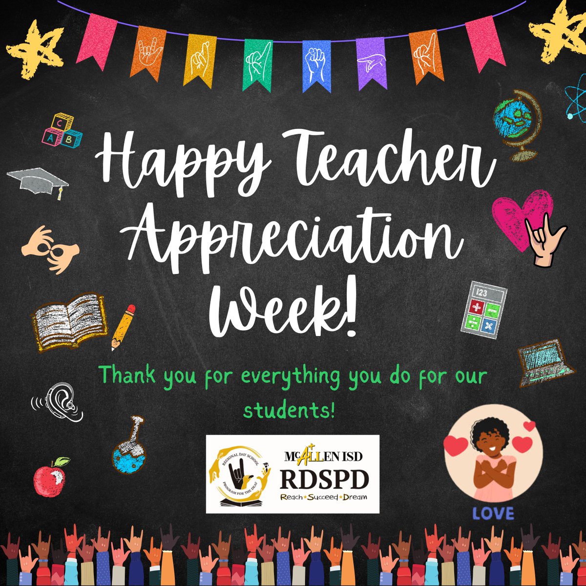 Happy Teacher Appreciation Week to all our amazing teachers! 🤟