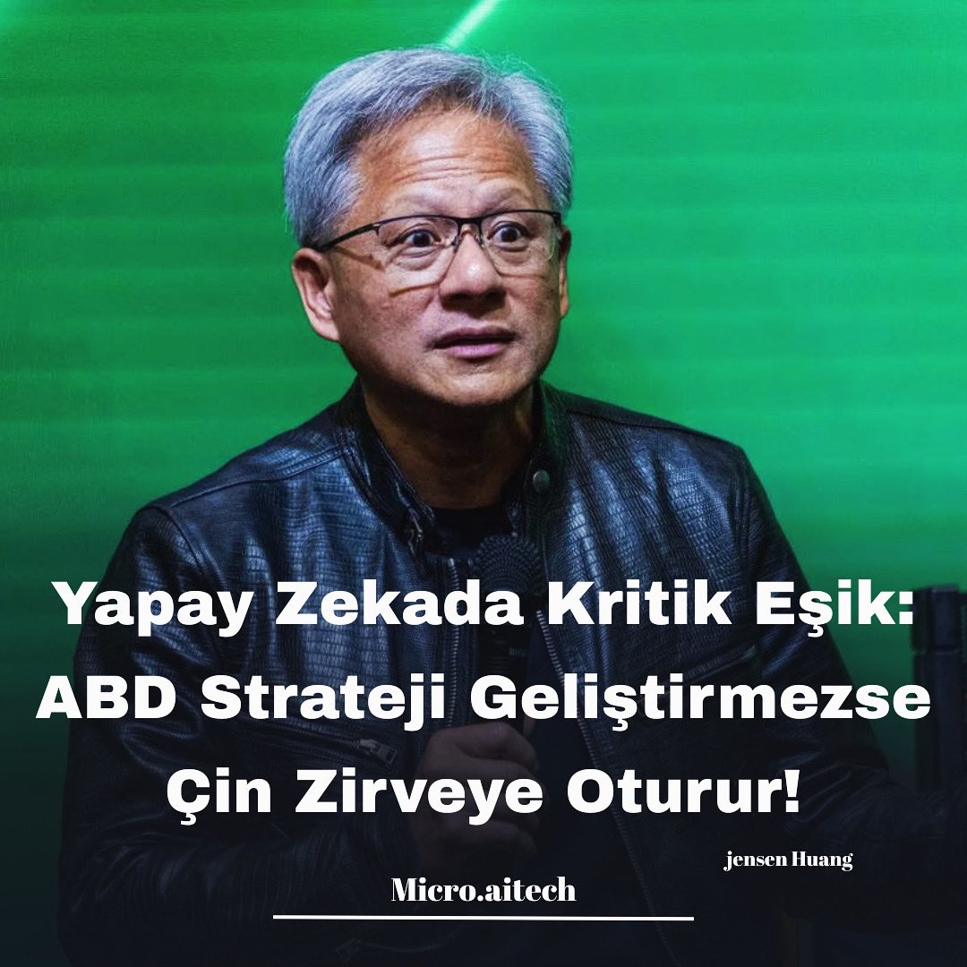 Micro_aitech's tweet image. Huang’a göre dünya çapındaki yapay zeka araştırmacılarının %50’si Çinli ve bu durum küresel rekabette Çin’i ciddi şekilde öne geçiriyor.