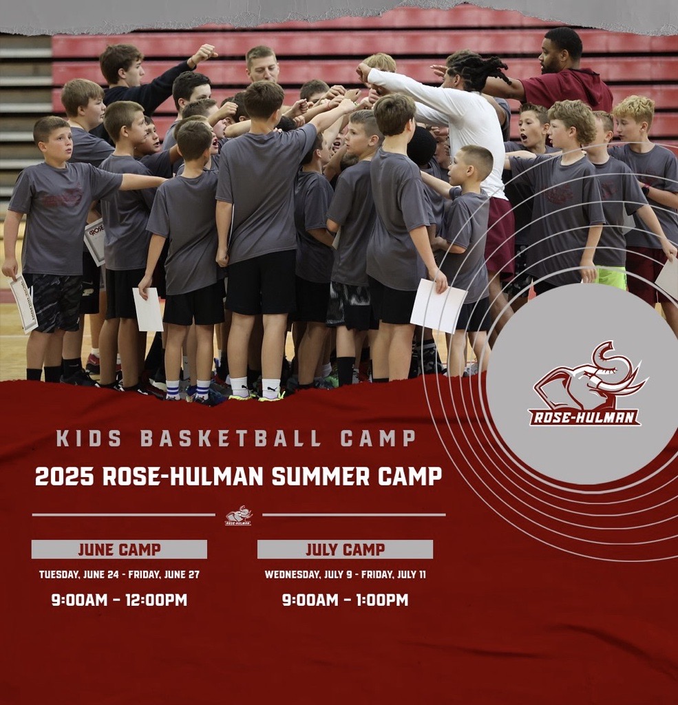 🚨 Calling all young hoopers!
🏀 2025 Rose-Hulman Kids Basketball Camp (Boys &amp; Girls)
📅 June 24–27 (9AM–12PM)
📅 July 9–11 (9AM–1PM)
📍 Rose-Hulman
🔗Register: commerce.cashnet.com/rosehulmanem
#RHIT #BasketballCamp #GoRose #SummerCamp