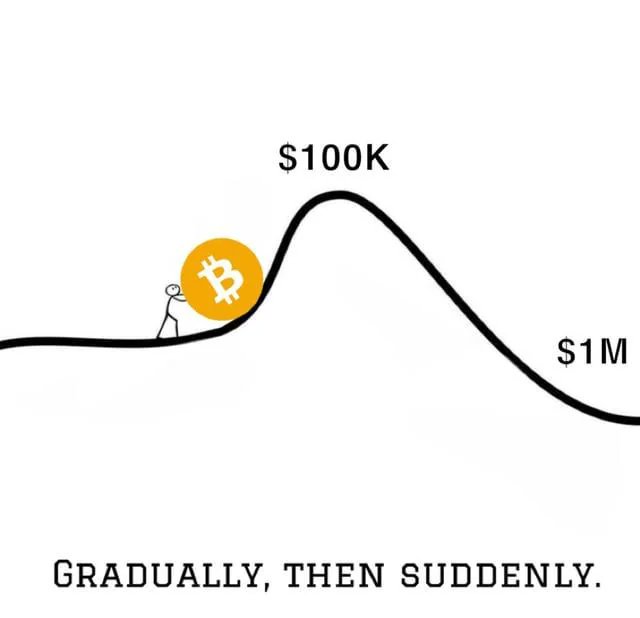 $100k #Bitcoin. Gradually, then suddenly 🚀