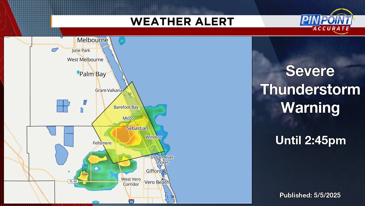 Severe Thunderstorm Warning for Brevard County until 2:45pm. #flwx