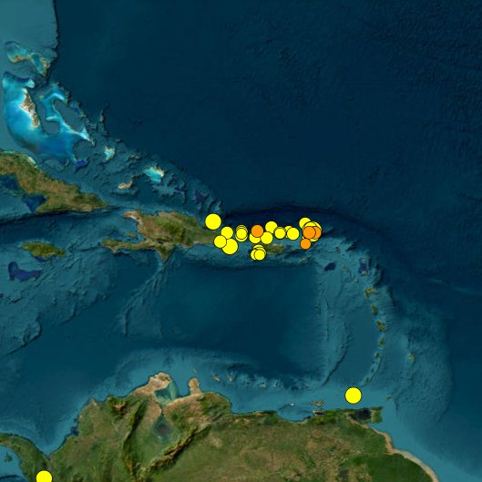 5/may/2025, hora 2:25 pm - Los tres sismos mas importantes registrados en RD y sus vecindades en los últimos 7 días son: 5,6 al noreste de PR, 4,4 al noreste de Samaná y 4,6 al sureste de Punta Cana

#temblor #samana #pr