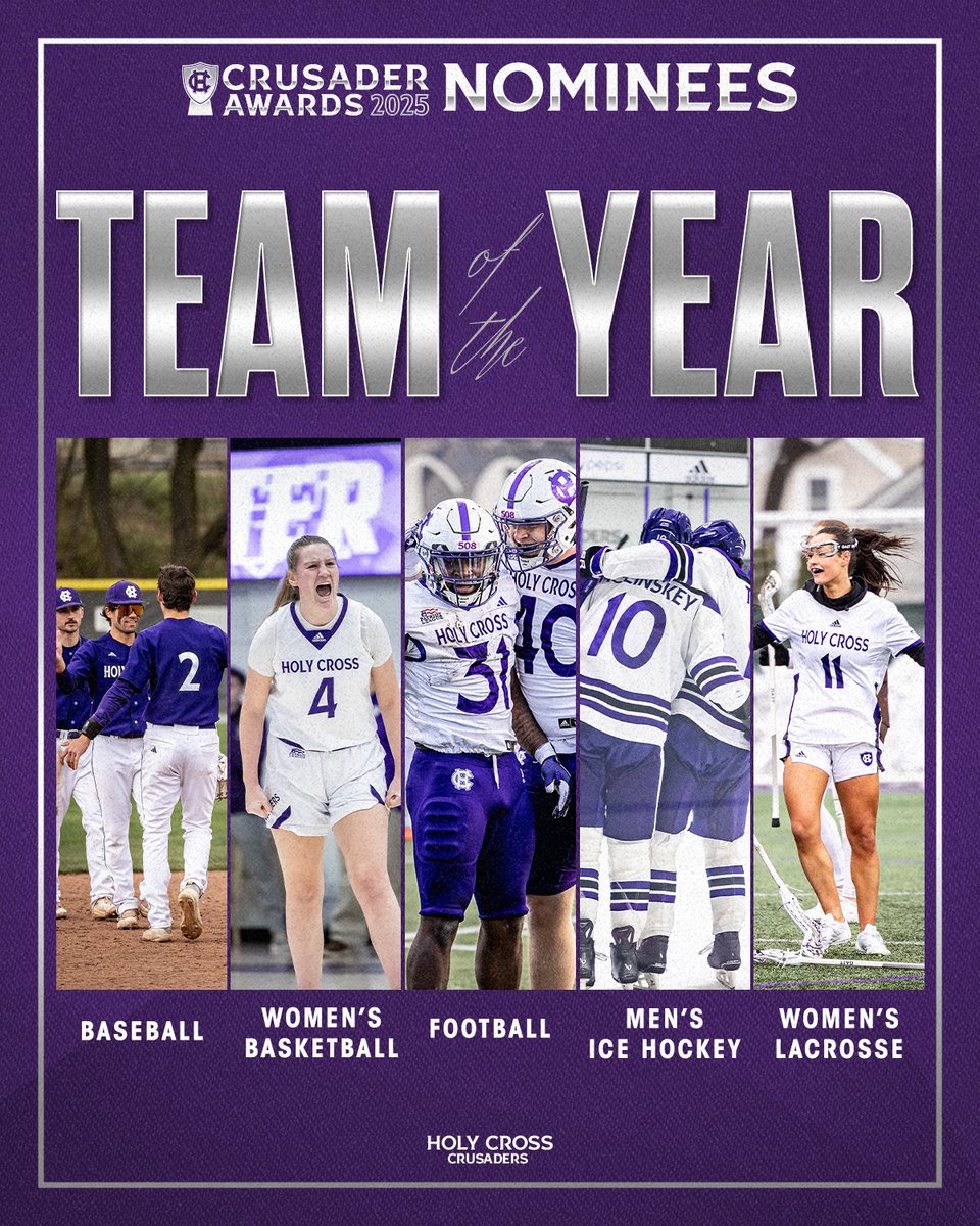 Holy Cross Athletics (@goholycross) on Twitter photo <a href="/HCrossWBB/">Holy Cross Women's Basketball</a> <a href="/HCrossTFXC/">Holy Cross T&F & XC</a> <a href="/HCrossWHockey/">Holy Cross Women's Hockey</a> <a href="/HCrossFH/">Holy Cross FH</a> <a href="/HCrossWRowing/">Holy Cross W. Rowing</a> <a href="/HCrossFB/">Holy Cross Football</a> <a href="/HCrossMTennis/">Holy Cross Men's Tennis</a> <a href="/HCrossBaseball/">Holy Cross Baseball</a> <a href="/HCrossMHockey/">Holy Cross M. Hockey</a> <a href="/HCrossWLAX/">Holy Cross Women's Lacrosse</a> <a href="/HCrossMGolf/">Holy Cross Menโs Golf</a> <a href="/HCrossWSoccer/">Holy Cross W. Soccer</a> <a href="/HCrossMLAX/">Holy Cross Men's Lacrosse</a> <a href="/HCrossVB/">Holy Cross Volleyball</a> <a href="/HCrossMRowing/">Holy Cross M. Rowing</a> <a href="/HCrossMSoccer/">Holy Cross Men's Soccer</a> <a href="/HCrossMBB/">Holy Cross Men's Basketball</a> <a href="/HCrossSwimDive/">Holy Cross Swim&Dive</a> These are the five teams that have been selected as finalists for Team of the Year!
โ Baseball, <a href="/HCrossBaseball/">Holy Cross Baseball</a>
โ Women's Basketball, <a href="/HCrossWBB/">Holy Cross Women's Basketball</a>
โ Football, <a href="/HCrossFB/">Holy Cross Football</a>
โ Men's Ice Hockey, <a href="/HCrossMHockey/">Holy Cross M. Hockey</a>
โ Women's Lacrosse, <a href="/HCrossWLAX/">Holy Cross Women's Lacrosse</a>
#GoCrossGo <a href="/HCrossWBB/">Holy Cross Women's Basketball</a> <a href="/HCrossTFXC/">Holy Cross T&F & XC</a> <a href="/HCrossWHockey/">Holy Cross Women's Hockey</a> <a href="/HCrossFH/">Holy Cross FH</a> <a href="/HCrossWRowing/">Holy Cross W. Rowing</a> <a href="/HCrossFB/">Holy Cross Football</a> <a href="/HCrossMTennis/">Holy Cross Men's Tennis</a> <a href="/HCrossBaseball/">Holy Cross Baseball</a> <a href="/HCrossMHockey/">Holy Cross M. Hockey</a> <a href="/HCrossWLAX/">Holy Cross Women's Lacrosse</a> <a href="/HCrossMGolf/">Holy Cross Menโs Golf</a> <a href="/HCrossWSoccer/">Holy Cross W. Soccer</a> <a href="/HCrossMLAX/">Holy Cross Men's Lacrosse</a> <a href="/HCrossVB/">Holy Cross Volleyball</a> <a href="/HCrossMRowing/">Holy Cross M. Rowing</a> <a href="/HCrossMSoccer/">Holy Cross Men's Soccer</a> <a href="/HCrossMBB/">Holy Cross Men's Basketball</a> <a href="/HCrossSwimDive/">Holy Cross Swim&Dive</a> These are the five teams that have been selected as finalists for Team of the Year!
โ Baseball, <a href="/HCrossBaseball/">Holy Cross Baseball</a>
โ Women's Basketball, <a href="/HCrossWBB/">Holy Cross Women's Basketball</a>
โ Football, <a href="/HCrossFB/">Holy Cross Football</a>
โ Men's Ice Hockey, <a href="/HCrossMHockey/">Holy Cross M. Hockey</a>
โ Women's Lacrosse, <a href="/HCrossWLAX/">Holy Cross Women's Lacrosse</a>
#GoCrossGo