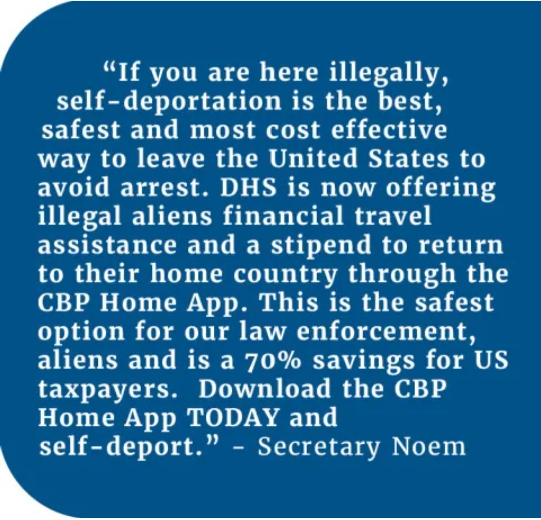 Hopefully, there will be billboards and sinage that American citizens can post to promote this.  <a href="/DHS/">DHS</a> <a href="/KristiNoem/">Kristi Noem</a> <a href="/POTUS/">President Donald J. Trump</a> #MAGA