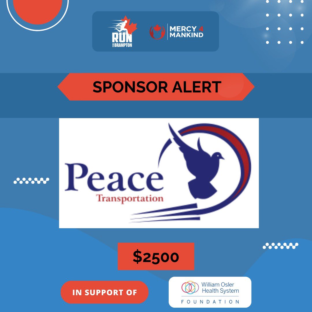 Run For Brampton (@run4brampton) on Twitter photo π¦π£π’π‘π¦π’π₯ ππππ₯π§!
THANK YOU to Peace Transportation for their generous $2500 sponsorship in support of our Run for Brampton
Your support helps us make a real impact through the
<a href="/OslerHealth/">William Osler Health System</a>
π
May 11
πCentral Peel Turf Field
Register Now:
raceroster.com/events/2025/10β¦ π¦π£π’π‘π¦π’π₯ ππππ₯π§!
THANK YOU to Peace Transportation for their generous $2500 sponsorship in support of our Run for Brampton
Your support helps us make a real impact through the
<a href="/OslerHealth/">William Osler Health System</a>
π
May 11
πCentral Peel Turf Field
Register Now:
raceroster.com/events/2025/10β¦