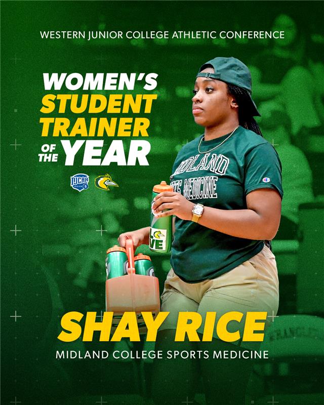 Big shoutout to Shay Rice — the #WJCAC Women’s Student Trainer of the Year! We couldn’t do what we do without amazing student trainers like Shay. From early mornings to late nights, she’s always there — keeping our athletes healthy, ready, &amp; in the game.

Congrats, Shay! 💛💚