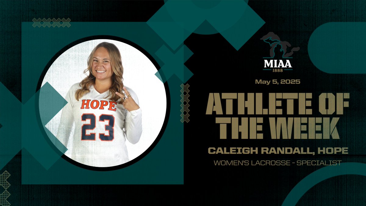 #D3MIAA Sports (@miaa1888) on Twitter photo #D3MIAA Women's Lacrosse Athletes of the Week | May 5, 2025 🥍
Offensive:
Julia Brown, <a href="/HopeAthletics/">Hope College Athletics</a>
Defensive:
Caroline Curnutt, <a href="/HopeAthletics/">Hope College Athletics</a>
Specialist:
Caleigh Randall, <a href="/HopeAthletics/">Hope College Athletics</a>
READ -- bit.ly/4d8cVds
#MIAAwlax #GreatSince1888 #D3MIAA Women's Lacrosse Athletes of the Week | May 5, 2025 🥍
Offensive:
Julia Brown, <a href="/HopeAthletics/">Hope College Athletics</a>
Defensive:
Caroline Curnutt, <a href="/HopeAthletics/">Hope College Athletics</a>
Specialist:
Caleigh Randall, <a href="/HopeAthletics/">Hope College Athletics</a>
READ -- bit.ly/4d8cVds
#MIAAwlax #GreatSince1888
