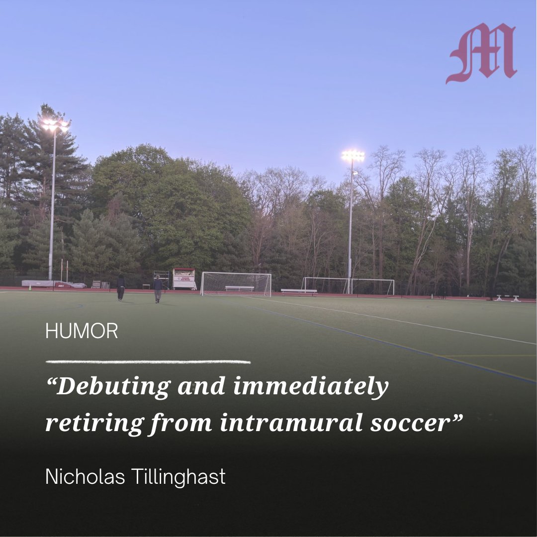 NEW IN HUMOR---
⁠
Read Nicholas Tillinghast's "Debuting and immediately retiring from intramural soccer" by clicking the link below.
⁠
📸: Nicholas Tillinghast/The Miscellany News
⁠
miscellanynews.org/2025/04/30/hum…

#vassar #vassarcollege #themisc #themiscnews #themiscellanynews