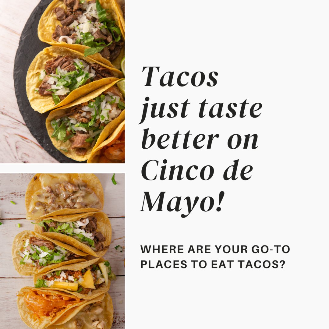 There’s no better way to celebrate than by supporting your go-to local taco spots. Whether you're into street-style, fully loaded, or something with a spicy twist—we want to hear about the places you swear by.

Tag your top taco joint or drop your faves in the comments below!