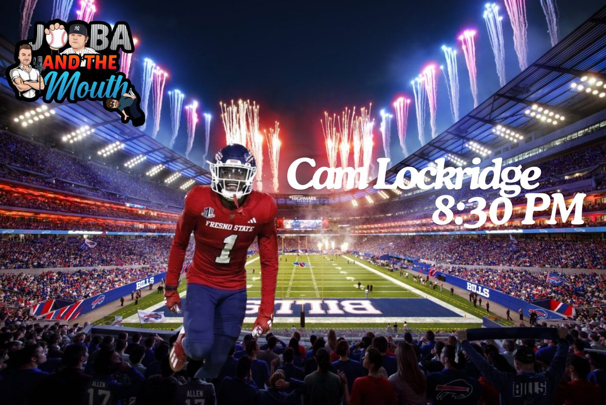 Errol Marks (@errolmarks34) on Twitter photo Our guest for tonights show <a href="/jobaandthemouth/">Joba and the Mouth</a>
8:30 PM ET - Buffalo Bills undrafted free agent defensive back Cam Lockridge!
Tune in TONIGHT at 7:30 PM ET on our YouTube <a href="/jobaandthemouth/">Joba and the Mouth</a>
YouTube - youtube.com/watch?v=PurHu9โฆ
#NFL #NFLTwitter #SportsNews #NFLDraft2025 #BillsMafia Our guest for tonights show <a href="/jobaandthemouth/">Joba and the Mouth</a>
8:30 PM ET - Buffalo Bills undrafted free agent defensive back Cam Lockridge!
Tune in TONIGHT at 7:30 PM ET on our YouTube <a href="/jobaandthemouth/">Joba and the Mouth</a>
YouTube - youtube.com/watch?v=PurHu9โฆ
#NFL #NFLTwitter #SportsNews #NFLDraft2025 #BillsMafia