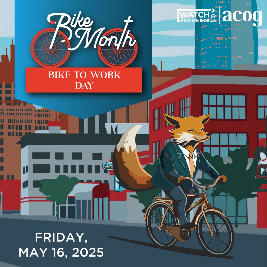 ACOG (@acogok) on Twitter photo Only 1 day until Bike to Work Day!  🚴♂️💼Gear up, check your tires, and get ready to ride to work Friday, May 16! Find an organized ride in OKC, Norman, Yukon, or Piedmont. 🔗 Find maps & routes here: bit.ly/4bpuG5J
#BikeToWorkCountdown #RideTogether #BikeMonthOK Only 1 day until Bike to Work Day!  🚴♂️💼Gear up, check your tires, and get ready to ride to work Friday, May 16! Find an organized ride in OKC, Norman, Yukon, or Piedmont. 🔗 Find maps & routes here: bit.ly/4bpuG5J
#BikeToWorkCountdown #RideTogether #BikeMonthOK