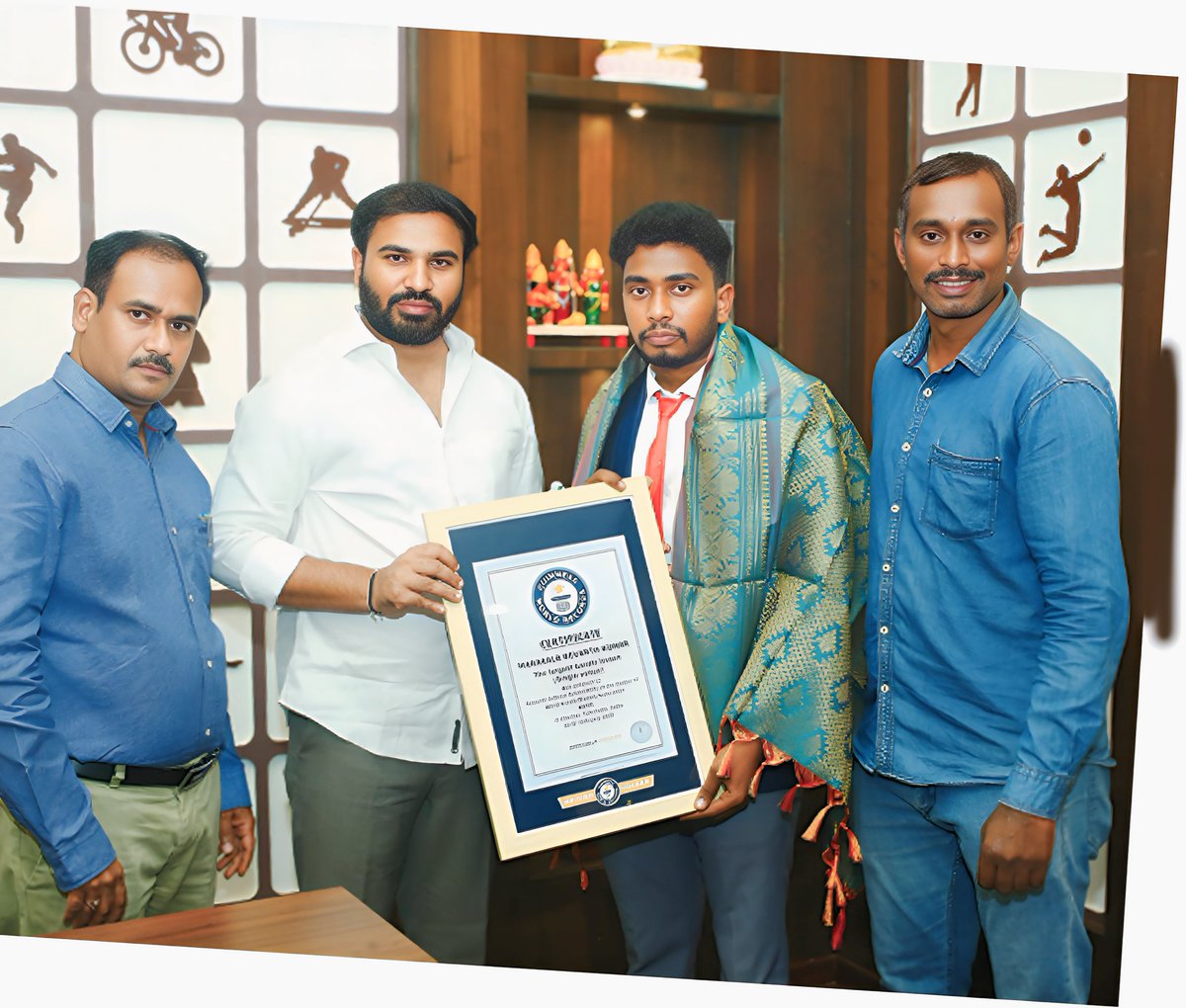 shecallsmerevan's tweet photo. Congratulations Mr.Marakala Revanth kumar on achieving the Guinness World Record 2025 in Martial Arts From NTR district , Tiruvuru, Andhrapradesh @AniminiRavi ,@naralokesh ,@DSAbapatla https://t.co/4doph1YomT