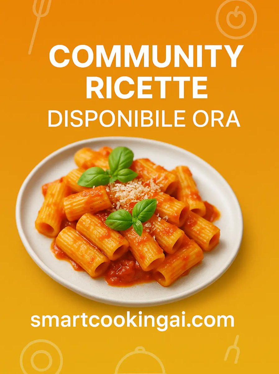 smartcookingai's tweet photo. La Community di Ricette AI è ufficialmente aperta!
Accedi GRATIS alla nuova sezione Esplora di CookingAI: basta registrarsi su https://t.co/CDpa2bKWn7 e potrai scoprire tutte le ricette generate dagli utenti con l’AI.
Unisciti alla rivoluzione in cucina!

#CookingAI #RicetteAI #CommunityCucina #AIinCucina #SmartCookingAI #RicetteGratis  #Food