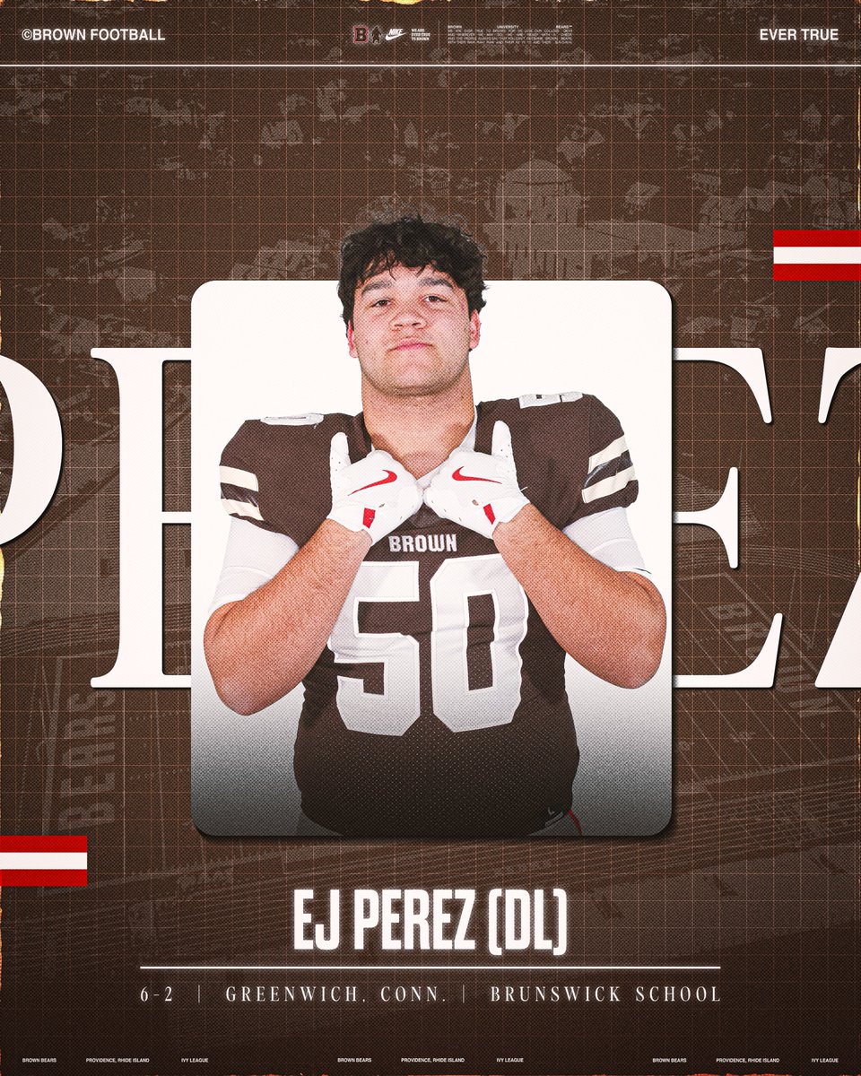 Welcome to College Hill EJ Perez‼️

🏈 DL
🎓 Brunswick School
🏡 Greenwich, Conn.

#EverTrue