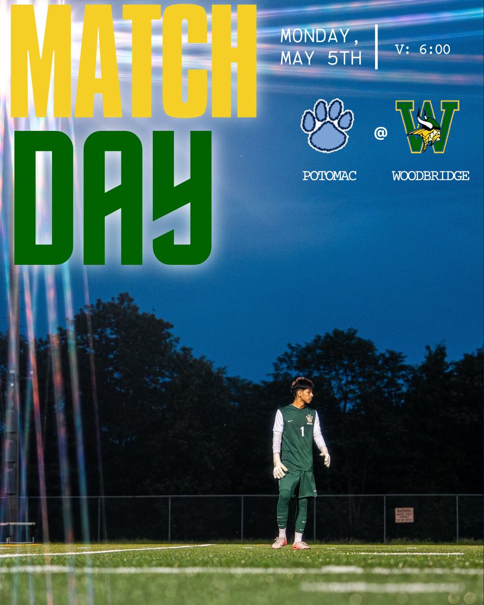 ‼️MATCH DAY‼️
The boys host the Potomac Panthers at home for another district game!
#vikingsoccer

⚽️ Woodbridge Vikings⠀
🆚 <a href="/AthleticsPshs/">PSHS-Athletics</a> 
📆 5.5.2025
🕔 Varsity at 6:00 PM
🏆 Cardinal District  
🎯Woodbridge HS