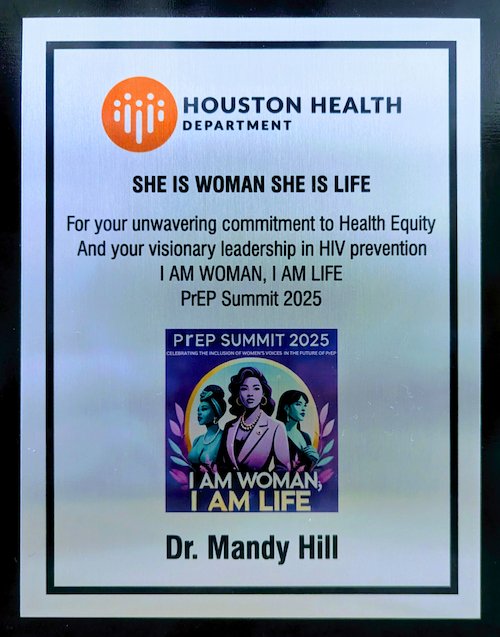 UTMB School of Public & Population Health (@utmb_spph) on Twitter photo At the PrEP/PEP Summit in Houston, UTMB’s Dr. Mandy Hill shared insights on normalizing sexual health discussions—and was honored with the She Is Woman She Is Life award.
📰 utmb.us/dxq
<a href="/UTMBPopHealth/">UTMB Population Health</a> <a href="/HoustonHealth/">Houston Health Dept</a> At the PrEP/PEP Summit in Houston, UTMB’s Dr. Mandy Hill shared insights on normalizing sexual health discussions—and was honored with the She Is Woman She Is Life award.
📰 utmb.us/dxq
<a href="/UTMBPopHealth/">UTMB Population Health</a> <a href="/HoustonHealth/">Houston Health Dept</a>