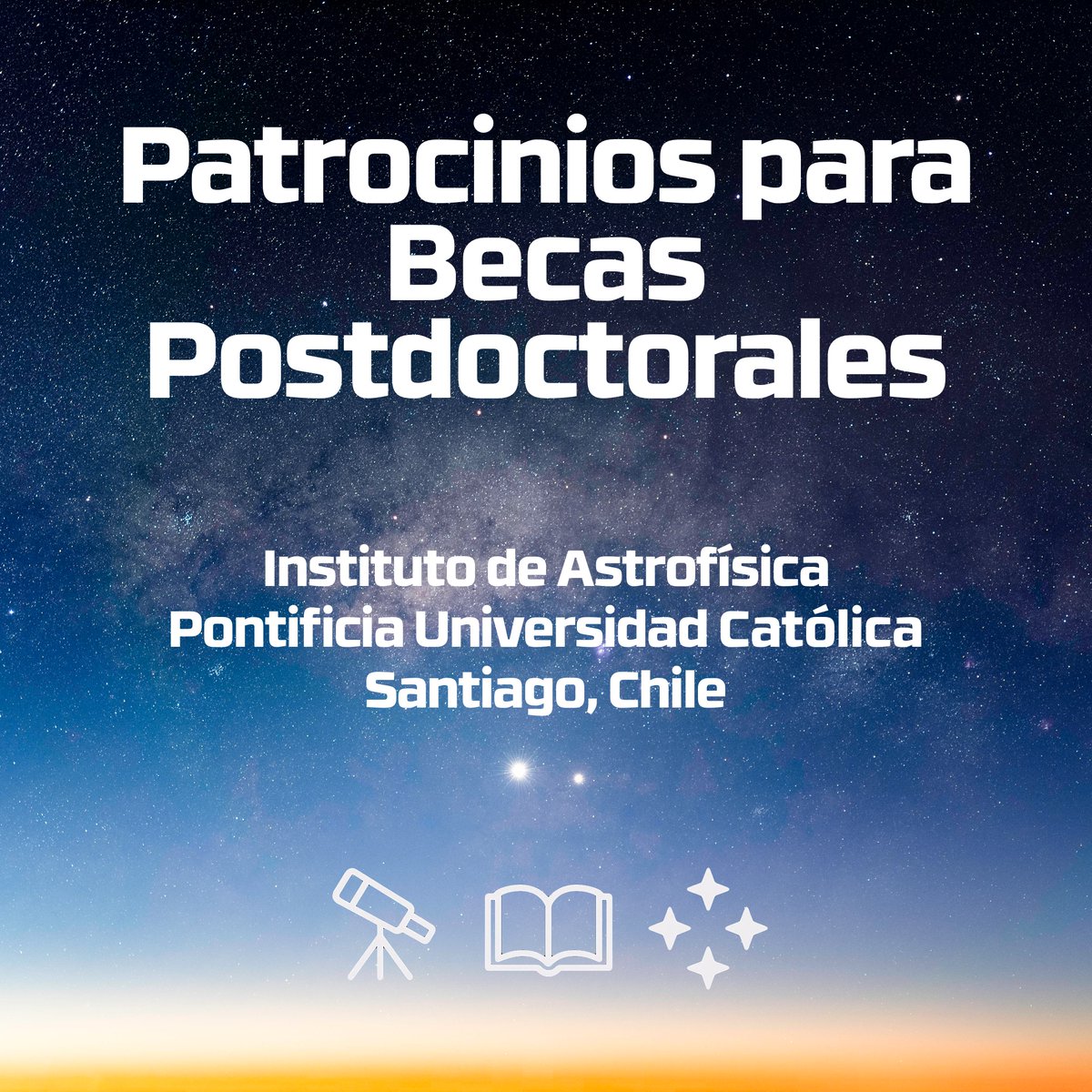 Patrocinamos tu beca FONDECYT. IA‑PUC + AIUC buscan postdocs en astrofisica. Cierre 7 mayo 2025. Envía CV - detalles en astro.uc.cl. #Astrofísica #Postdoc #Chile
