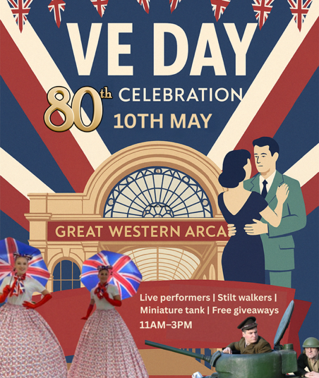 GWABirmingham's tweet photo. 🇬🇧 Step into history! Join us this Saturday at Great Western Arcade for #VEDay80. Experience heritage, community & spirit at its finest. 🎉 Uncover #BrumHistory and celebrate resilience with us! 📍Don't miss out! #GWAVEDay #CelebrateHeritage #HiddenGemsBrum https://t.co/IdQNsVPQJ5