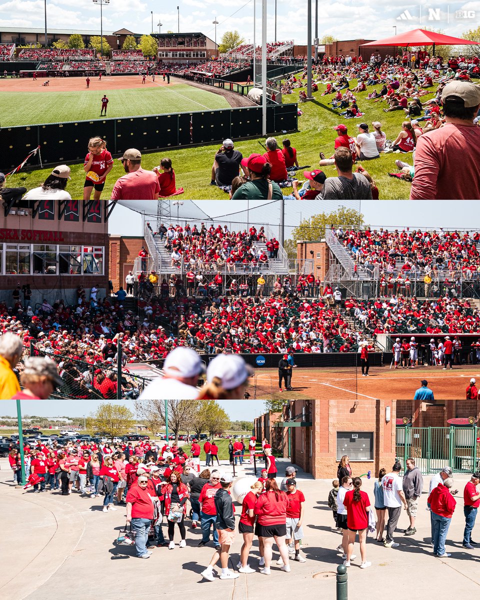 7️⃣,9️⃣2️⃣9️⃣ fans entered Bowlin’s gates this weekend making it the highest-attended three-game series in Husker Softball history!!! 

Thank you from the bottom of our hearts, Husker Nation. 

- The Red Team ♥️