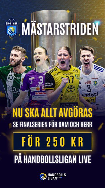 Och till er som ännu inte har ett konto: det är inte för sent! Teckna idag för 250:- så hinner ni kolla alla finalerna✅
handbollsligan.live/pages/g4QUcD5hz