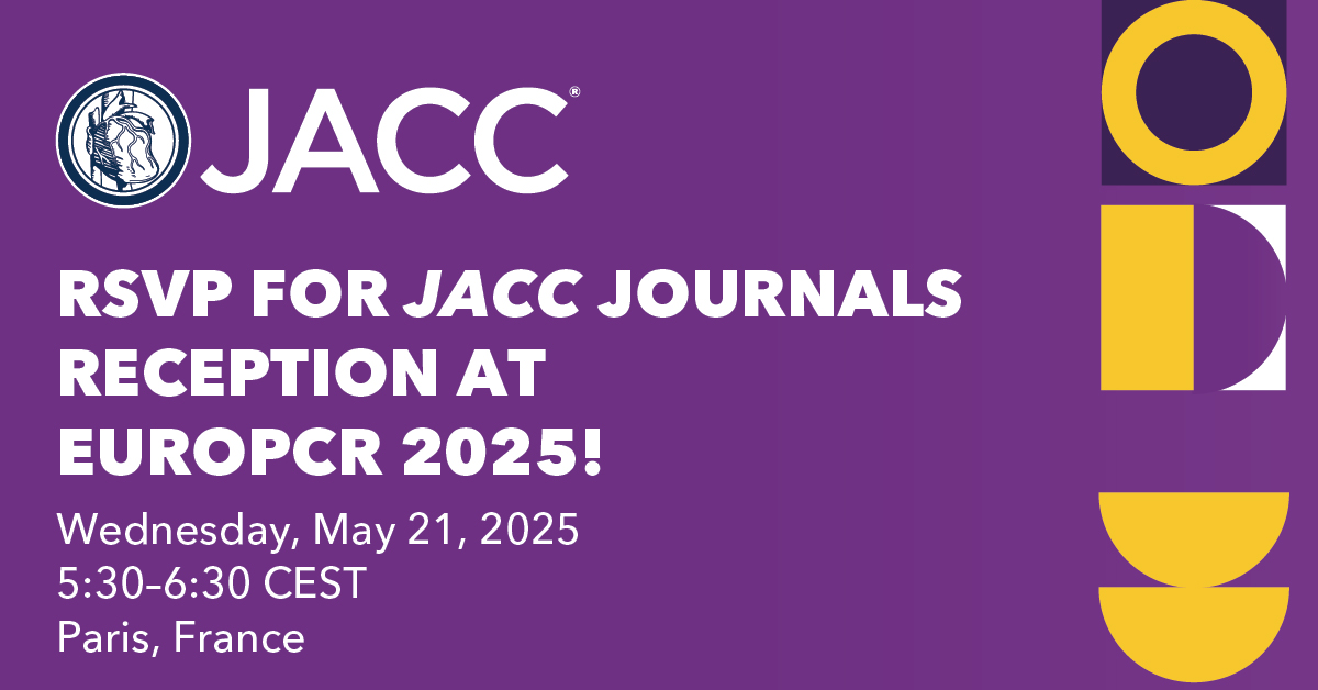 JACC Journals (@jaccjournals) on Twitter photo Save your spot for the #JACCJournals Reception at #EuroPCR 2025! 🤝 Network with CV leaders like #JACC EiC Dr. <a href="/hmkyale/">Harlan Krumholz</a>, #JACCINT EiC Dr. Moliterno & more. 🏆 Celebrate Salvatore Brugaletta, MD, PhD, winner of the Jean-Philippe Collet Award.
RSVP 👉 share.hsforms.com/2iKnWtDq3Q4SAt… Save your spot for the #JACCJournals Reception at #EuroPCR 2025! 🤝 Network with CV leaders like #JACC EiC Dr. <a href="/hmkyale/">Harlan Krumholz</a>, #JACCINT EiC Dr. Moliterno & more. 🏆 Celebrate Salvatore Brugaletta, MD, PhD, winner of the Jean-Philippe Collet Award.
RSVP 👉 share.hsforms.com/2iKnWtDq3Q4SAt…