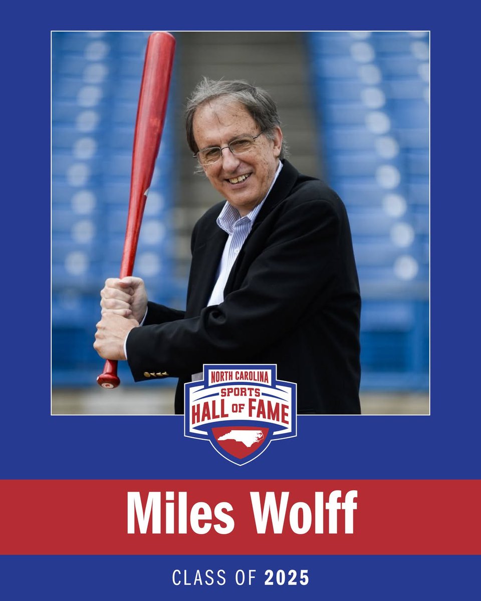 Durham Sports Commission (@durhamncsports) on Twitter photo This past Friday, Miles Wolff was inducted into the <a href="/NCSportsHOF/">North Carolina Sports Hall of Fame</a>. Wolff helped bring baseball back to Durham when he bought the <a href="/DurhamBulls/">Durham Bulls</a> in 1980. He also played an integral role in the creation of the movie Bull Durham. Congrats to Wolff and the rest of the class of 2025! This past Friday, Miles Wolff was inducted into the <a href="/NCSportsHOF/">North Carolina Sports Hall of Fame</a>. Wolff helped bring baseball back to Durham when he bought the <a href="/DurhamBulls/">Durham Bulls</a> in 1980. He also played an integral role in the creation of the movie Bull Durham. Congrats to Wolff and the rest of the class of 2025!