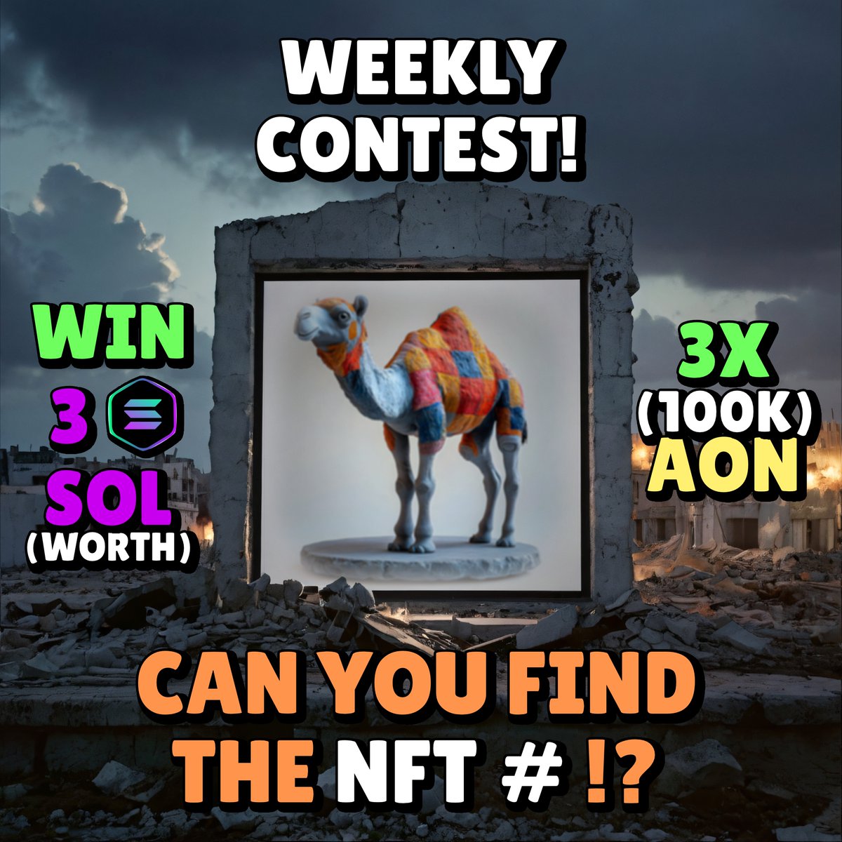 Arkofnoah_io's tweet image. 🚨 WEEKLY CONTEST ALERT! 🚨 This NFT’s number is one for the books—can you figure it out? The blurred image hints at a stunning camel sculpture amidst dramatic ruins. Think you can guess the NFT #? Drop your guess in the comments! 🐪💰 #NFTContest #Web3Challenge