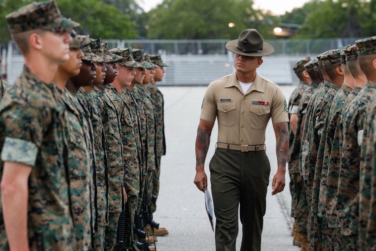U.S. Marines (@usmc) on Twitter photo #Marine recruits with 1st Recruit Training Battalion, Recruit Training Regiment, perform their Final Drill on <a href="/MCRDPI/">Marine Corps Recruit Depot Parris Island, S.C.</a>.
Final drill tests drill instructors on their ability to execute the movements properly.
#USMC #military #Marine recruits with 1st Recruit Training Battalion, Recruit Training Regiment, perform their Final Drill on <a href="/MCRDPI/">Marine Corps Recruit Depot Parris Island, S.C.</a>.
Final drill tests drill instructors on their ability to execute the movements properly.
#USMC #military