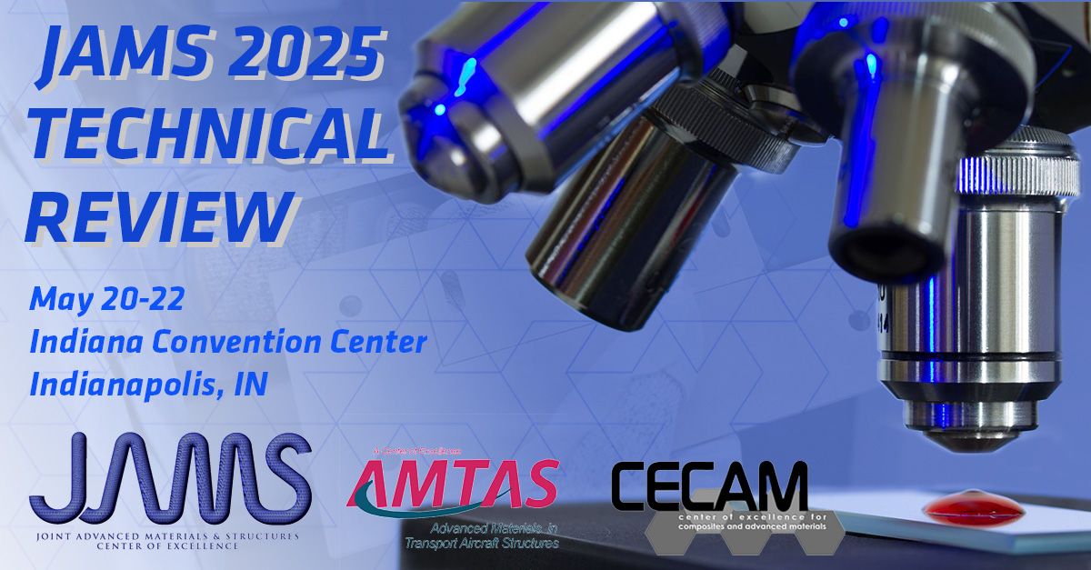 Industry, government and academic collaborators are invited to attend the 2025 Joint Advanced Materials &amp; Structures Center of Excellence (JAMS) Technical Review held in conjunction with SAMPE!

wichita.edu/industry_and_d…