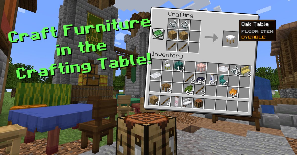 ArwenFails's tweet photo. Finally got around to finishing this datapack! Lots of high-quality furniture 3D models that you can use in your Minecraft worlds! On PMC and Modrinth
https://t.co/NBQcF6oH6D https://t.co/0AeYyrJRVR
