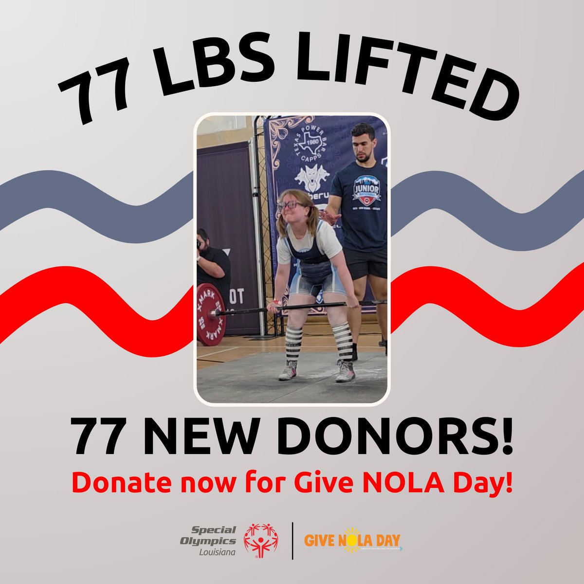 You met Persephone recently when she competed in Jr. Nationals in Powerlifting and WON!  Persephone lifted a combined 418lbs in her events!

On this Give NOLA Day, support athletes just like Persephone and help us reach 77 new donors!➡ givenola.org/organization/S…

<a href="/GNOFoundation/">GNOFoundation</a>