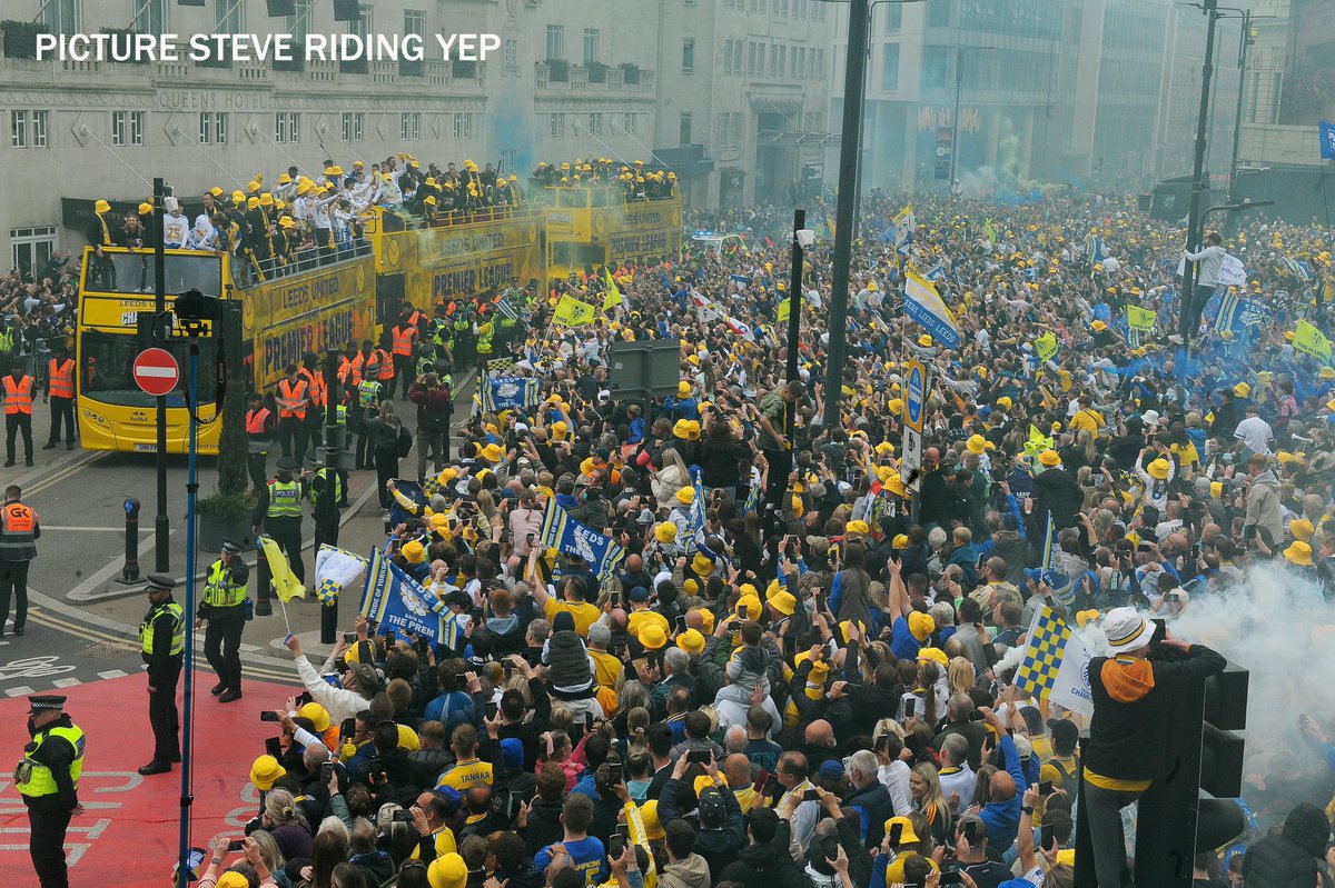 A truly amazing day in Leeds incredible scenes and what a turnout always proud to be Leeds 
<a href="/LUFC/">Leeds United (C)</a> <a href="/YEPSportsdesk/">YEP Sport</a> <a href="/YPSport/">Yorkshire Post Sport</a> <a href="/PhilThumbs/">Phil THUMBS UP MAN CRESSWELL💛💙</a>  <a href="/downellandrdway/">Woodini</a>  <a href="/maverickwhites/">Maverick Whites</a> <a href="/lufcstats/">stats (C) 🏆</a> <a href="/GrahamSmyth/">Graham Smyth</a> <a href="/SeniorGareth/">gareth senior 🏆</a> <a href="/leeds_snippets/">Leeds Football Newspaper Snippets</a>