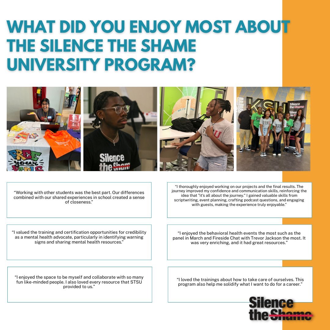 Your donations make experiences like this impactful for each participant. Consider making a contribution benefitting youth, young adults and their families. Text "SILENCE" to 707070 or visit silencetheshame.com